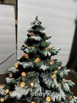 Super Rare Vintage Christmas Tree Ceramic Mold 16in Dusted missing Lights As Is