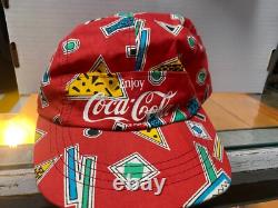Super Rare Vintage Coca Cola Memphis Design Hat 90s NOS NEW Original