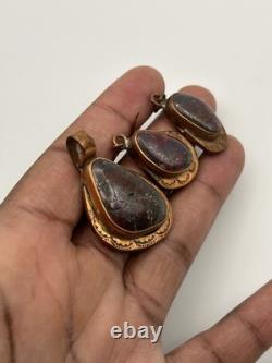 Super Rare Vintage Copper Campbellite Earrings And Pendant Geoff Cook Bisbee AZ