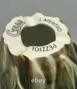 Super Rare Vintage Cynar Advertising Green Artichoke Ceramic Ashtray Italy