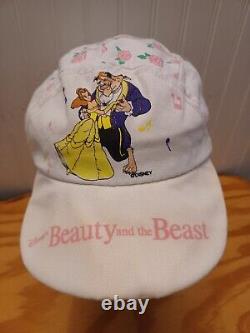 Super Rare Vintage Disney The Beauty And The Beast Kids Hat All Around Print 90s