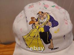 Super Rare Vintage Disney The Beauty And The Beast Kids Hat All Around Print 90s