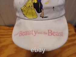 Super Rare Vintage Disney The Beauty And The Beast Kids Hat All Around Print 90s