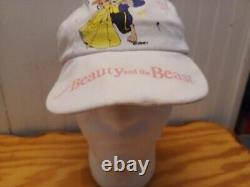 Super Rare Vintage Disney The Beauty And The Beast Kids Hat All Around Print 90s