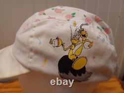 Super Rare Vintage Disney The Beauty And The Beast Kids Hat All Around Print 90s