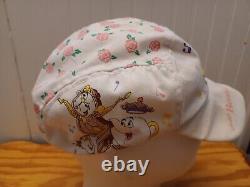 Super Rare Vintage Disney The Beauty And The Beast Kids Hat All Around Print 90s