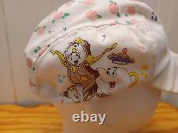 Super Rare Vintage Disney The Beauty And The Beast Kids Hat All Around Print 90s