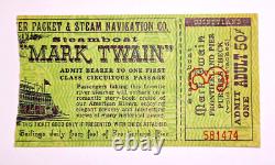 Super Rare Vintage Disneyland Mark Twain Ticket with Attached Admission Adult