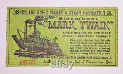 Super Rare Vintage Disneyland Mark Twain Ticket with Attached Admission Adult