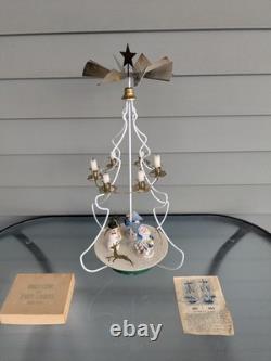 Super Rare Vintage Early Clay Faced Elf Gnome Christmas Tree Candle Carousel