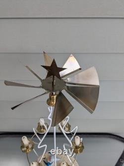 Super Rare Vintage Early Clay Faced Elf Gnome Christmas Tree Candle Carousel