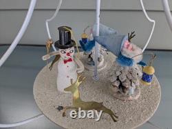 Super Rare Vintage Early Clay Faced Elf Gnome Christmas Tree Candle Carousel