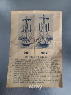 Super Rare Vintage Early Clay Faced Elf Gnome Christmas Tree Candle Carousel