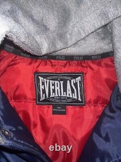 Super Rare Vintage Everlast Button Up Varsity Jacket Blue And Red