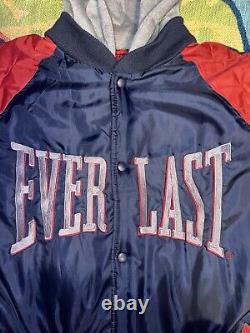 Super Rare Vintage Everlast Button Up Varsity Jacket Blue And Red