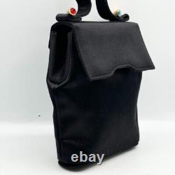 Super Rare Vintage FENDI Excellent Condition Hand Bag Nylon Blk Italian Penne FS