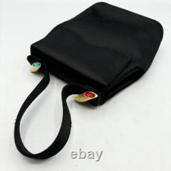 Super Rare Vintage FENDI Excellent Condition Hand Bag Nylon Blk Italian Penne FS