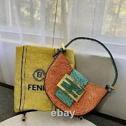 Super Rare Vintage Fendi Mini Baguette Exotic Leather Bag