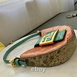 Super Rare Vintage Fendi Mini Baguette Exotic Leather Bag