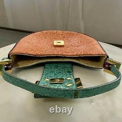 Super Rare Vintage Fendi Mini Baguette Exotic Leather Bag