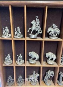 Super Rare! Vintage Frederick Remington Pewter Chess Set, Time-life Issue 1989