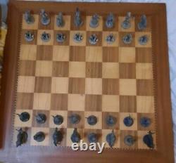 Super Rare! Vintage Frederick Remington Pewter Chess Set, Time-life Issue 1989