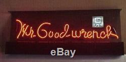 Super Rare Vintage Gm Dealer Neon Window Sign Mr Goodwrench Scarce Hard To Find