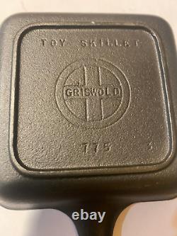 Super Rare Vintage Griswold Cast Square Toy Skillet (p/n 775) Excellent Shape