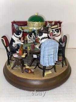 Super Rare Vintage HTF The Poker Playing Boston Terrier Danbury Mint Retired