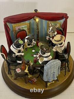 Super Rare Vintage HTF The Poker Playing Boston Terrier Danbury Mint Retired