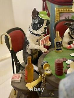 Super Rare Vintage HTF The Poker Playing Boston Terrier Danbury Mint Retired