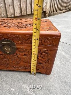Super Rare Vintage Hand Carved Wooden box with incredibly beautiful carvings