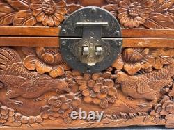 Super Rare Vintage Hand Carved Wooden box with incredibly beautiful carvings