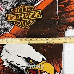 Super Rare Vintage Harley-Davidson Lightning Big Eagle AOP T-Shirt Size M 1992