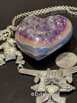 Super Rare Vintage Heirloom 3 Kachina Necklace Handmade By Navajo Bennie Ration