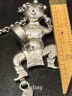 Super Rare Vintage Heirloom 3 Kachina Necklace Handmade By Navajo Bennie Ration