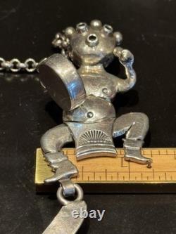 Super Rare Vintage Heirloom 3 Kachina Necklace Handmade By Navajo Bennie Ration