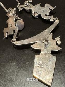 Super Rare Vintage Heirloom 3 Kachina Necklace Handmade By Navajo Bennie Ration