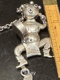 Super Rare Vintage Heirloom 3 Kachina Necklace Handmade By Navajo Bennie Ration