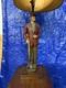 Super Rare Vintage Hunter With Gun Rifle Pipe Huge Tall Lamp Mancave Bar Heavy