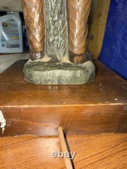 Super Rare Vintage Hunter With Gun Rifle Pipe Huge Tall Lamp Mancave Bar Heavy