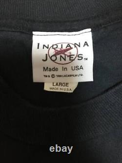 Super Rare Vintage Indiana Jones T-Shirt 90 s Lucasfilm Disney W Name L Size