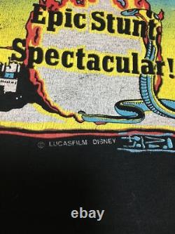 Super Rare Vintage Indiana Jones T shirt 90 s Lucasfilm Disney W Name L Size