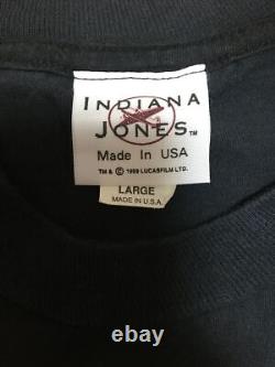 Super Rare Vintage Indiana Jones T shirt 90 s Lucasfilm Disney W Name L Size