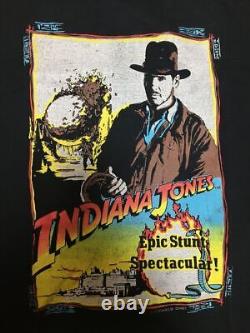 Super Rare Vintage Indiana Jones T shirt 90 s Lucasfilm Disney W Name L Size