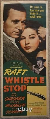 Super Rare Vintage Insert Movie Poster Whistle Stop 1946 Free Shipping