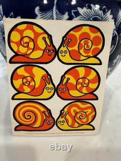 Super Rare Vintage Jan Pienkowski Snails Stickers- England