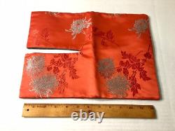 Super Rare Vintage Japanese Knot Bag 1950's To 1960's Redish Orange Geisha