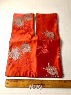 Super Rare Vintage Japanese Knot Bag 1950's To 1960's Redish Orange Geisha