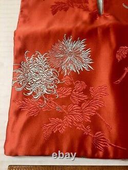 Super Rare Vintage Japanese Knot Bag 1950's To 1960's Redish Orange Geisha